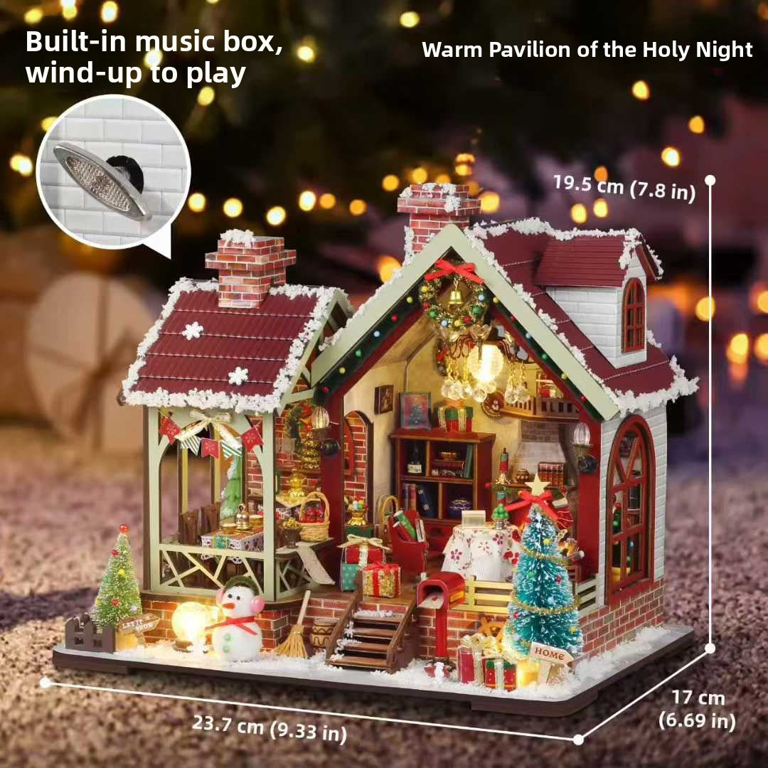 DIY Miniature Christmas House Model with Music