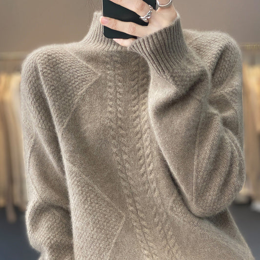Womens Cable Knit Pullover Sweater