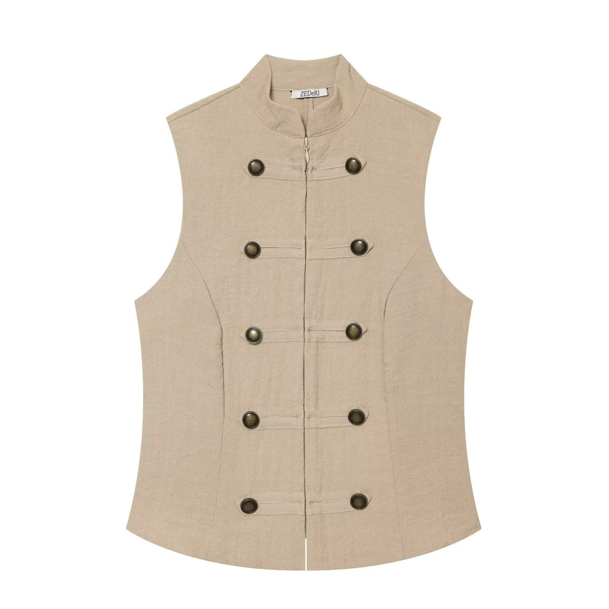 Sleeveless Double-Breasted Shirt