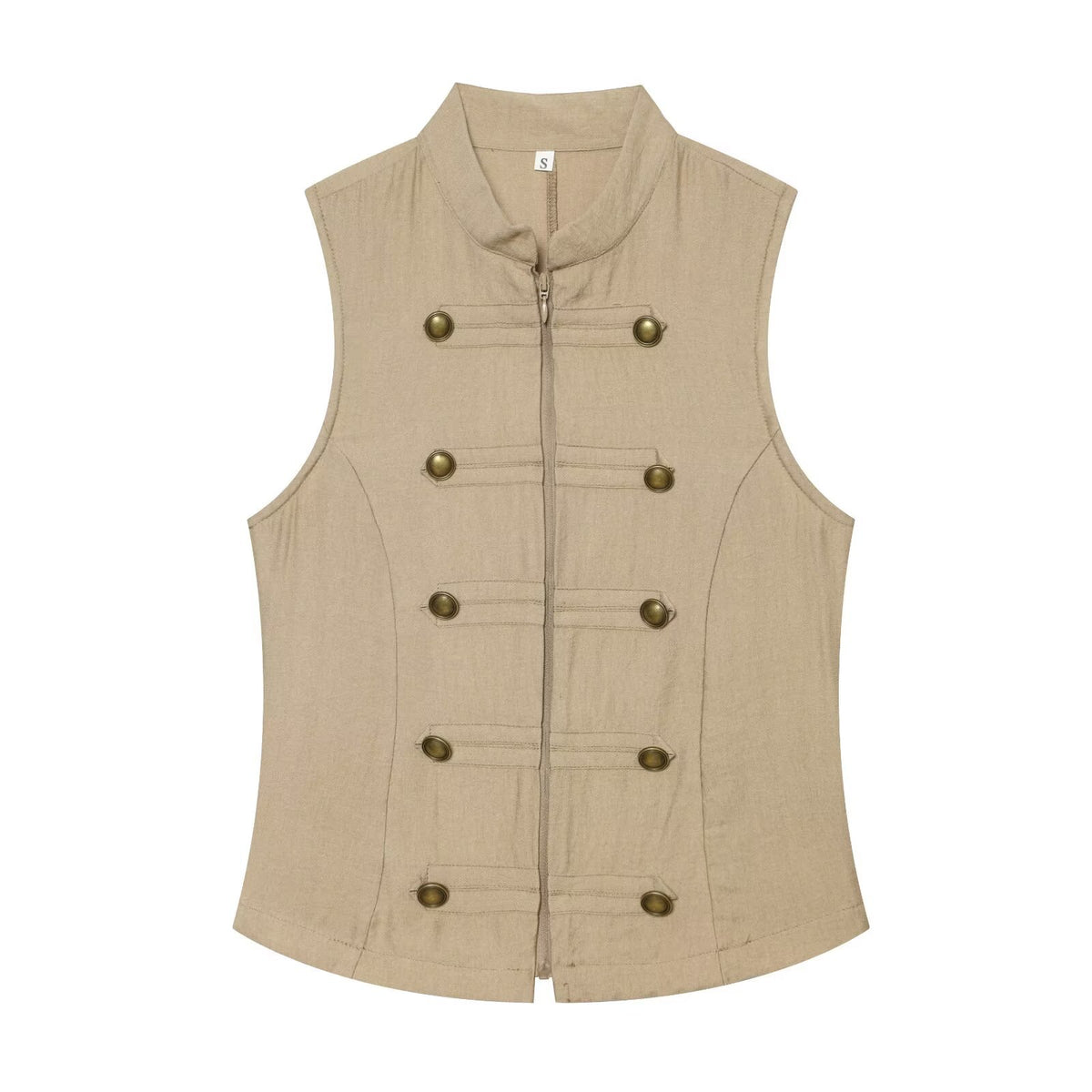 Sleeveless Double-Breasted Shirt