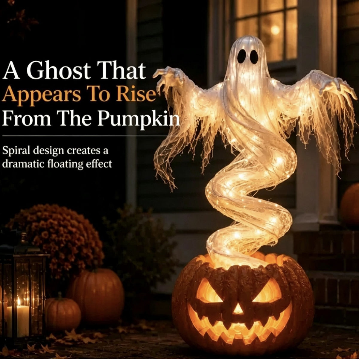 Cross-border new product: Swirling Ghost Pumpkin Yard Lamp