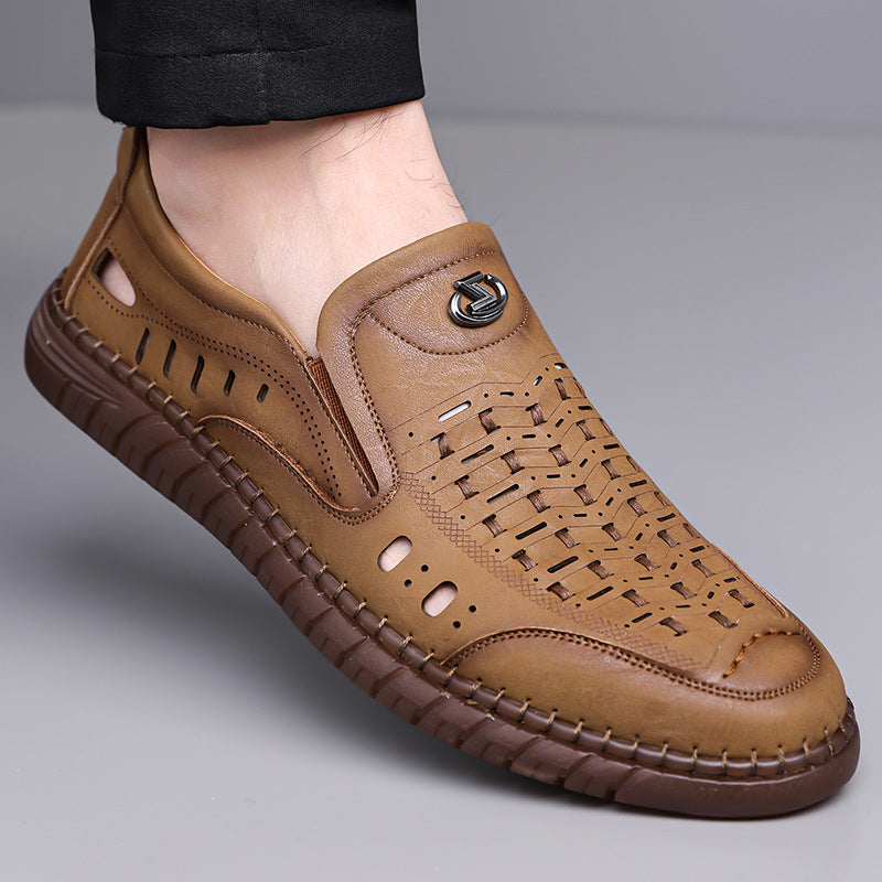 Men's Breathable Woven Leather Sandals