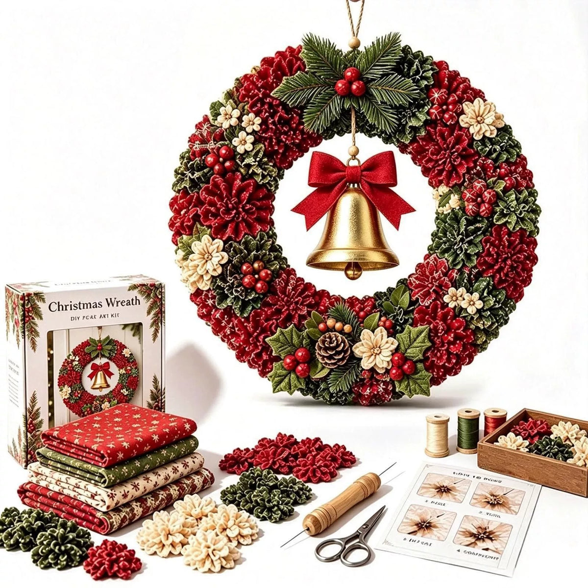 DIY Fabric Christmas Wreath Craft Kit