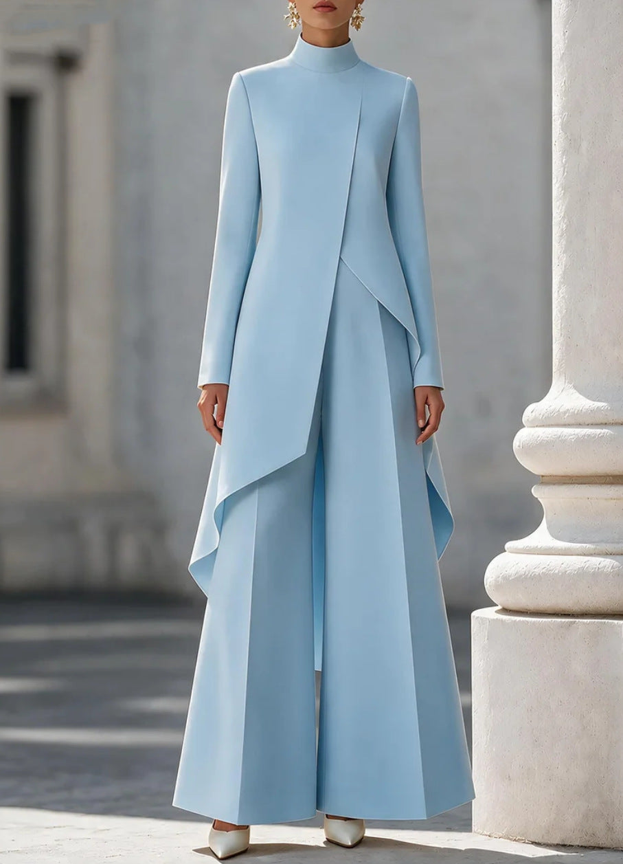 Womens Layered Wide-Leg Pants Set