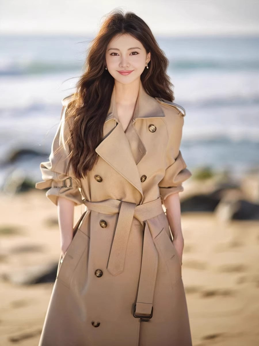 Women's mid-length windbreaker jacket