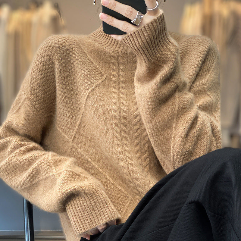 Womens Cable Knit Pullover Sweater