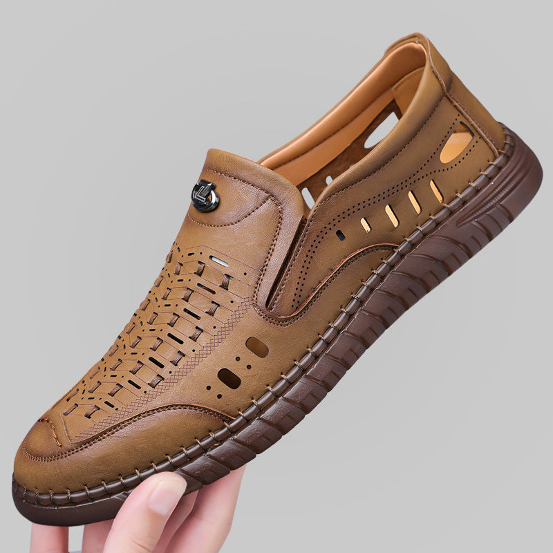 Men's Breathable Woven Leather Sandals