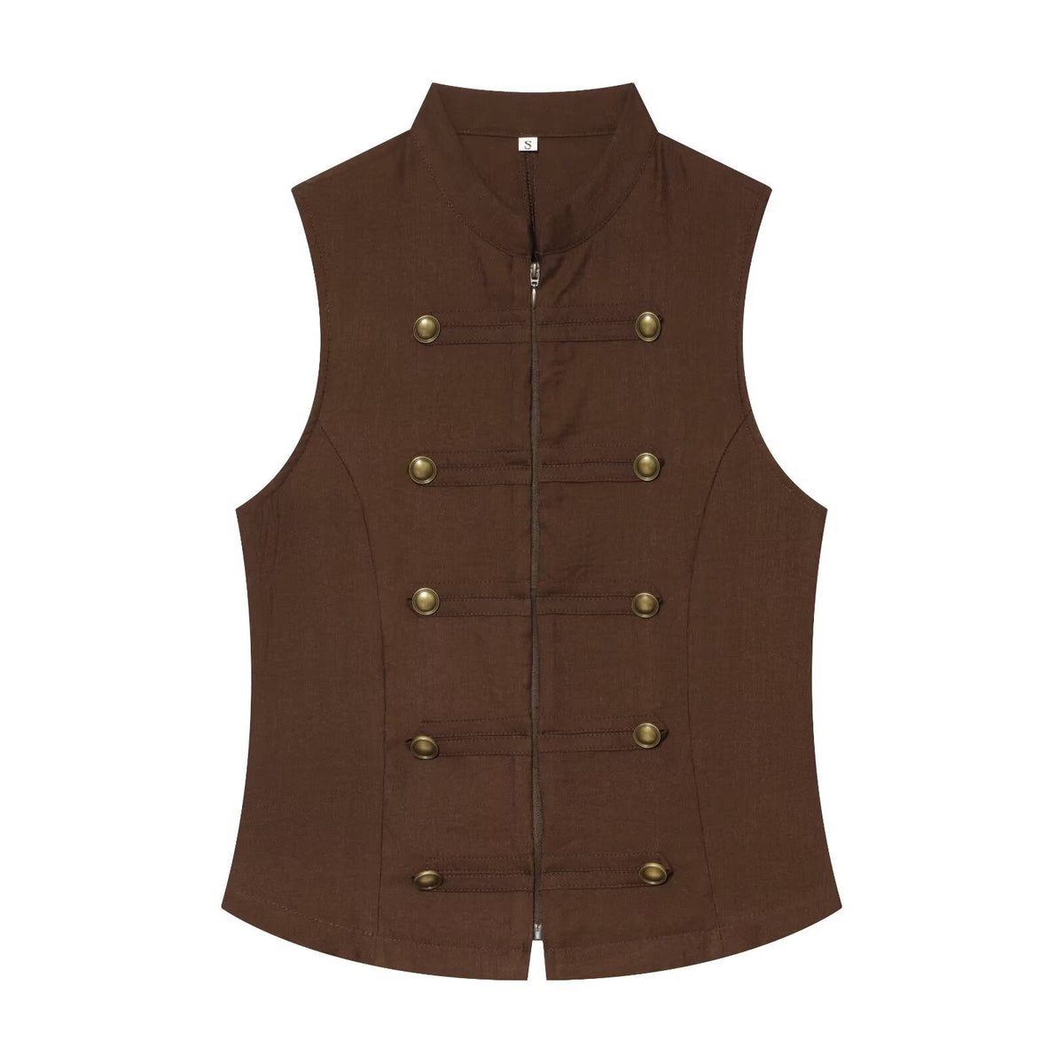 Sleeveless Double-Breasted Shirt