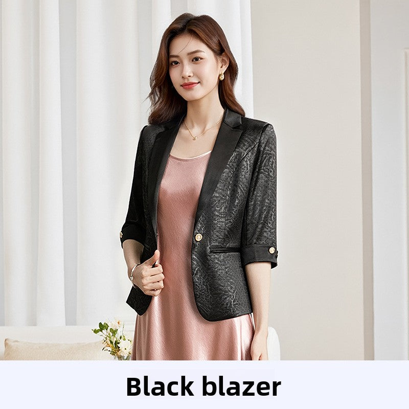 Acetate Satin Slim Fit Blazer