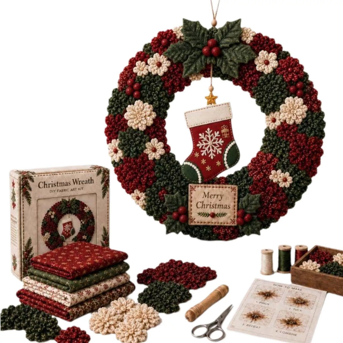 DIY Fabric Christmas Wreath Craft Kit