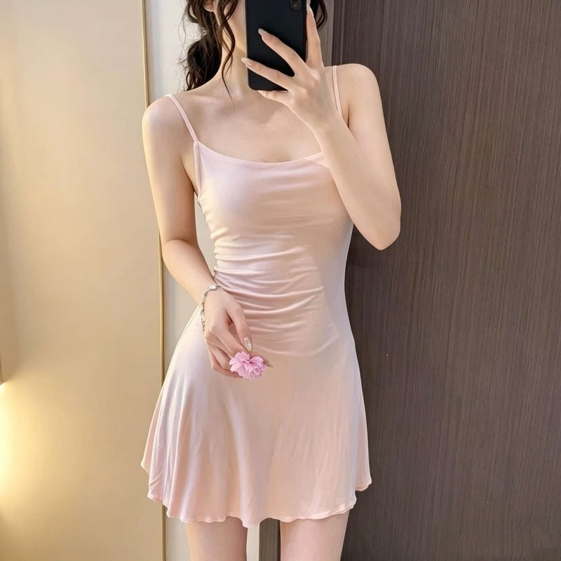 Pink halter dress pajama set
