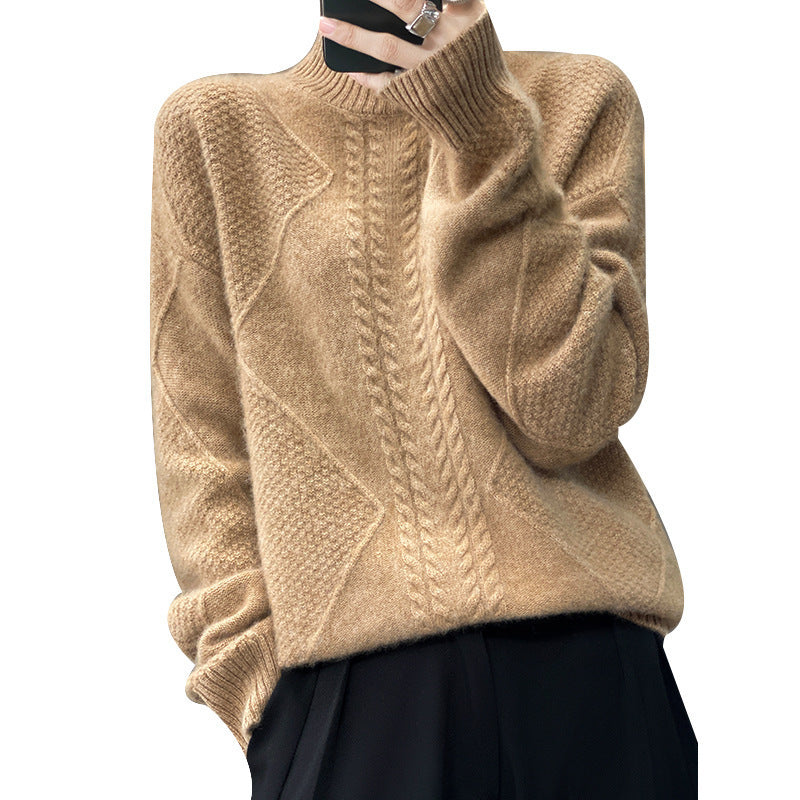 Womens Cable Knit Pullover Sweater