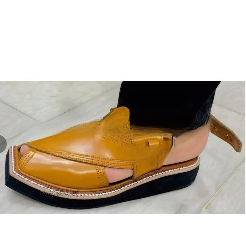 Woven Leather Flat Sandals