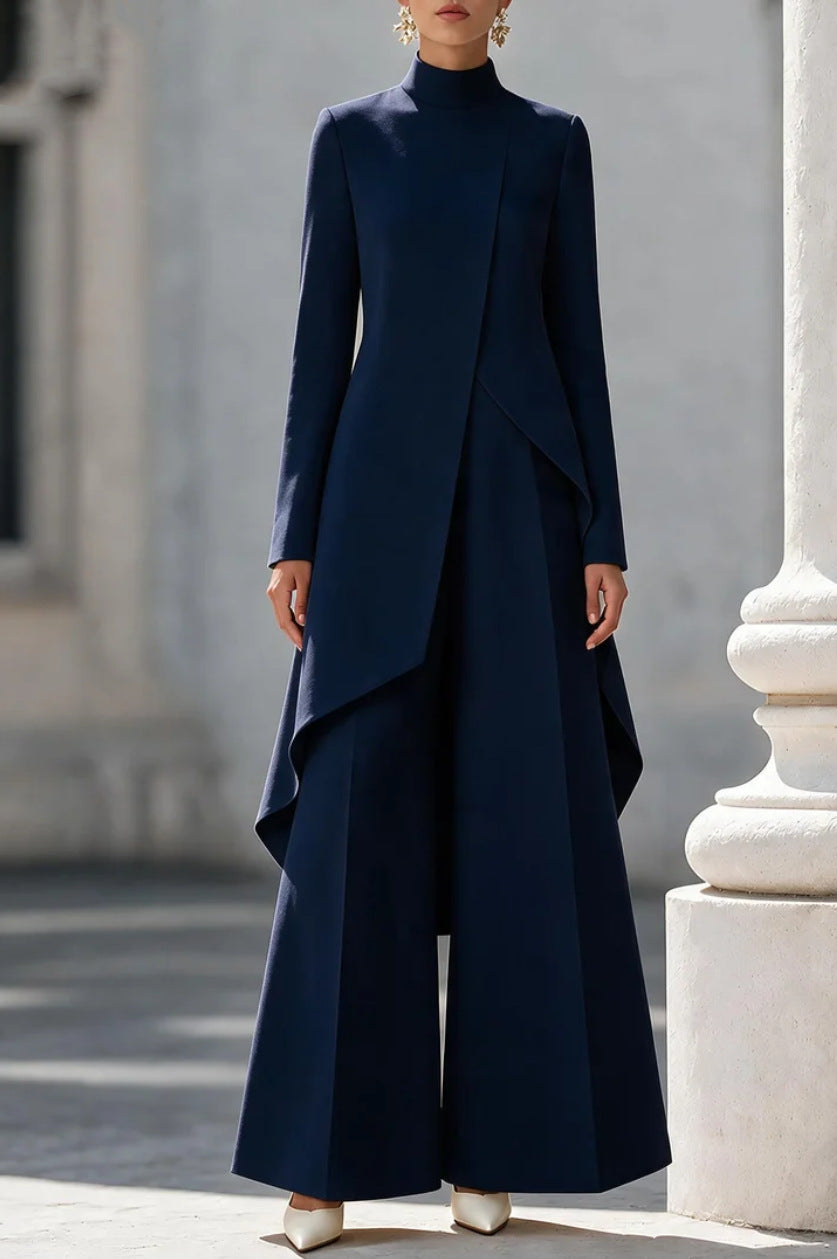 Womens Layered Wide-Leg Pants Set