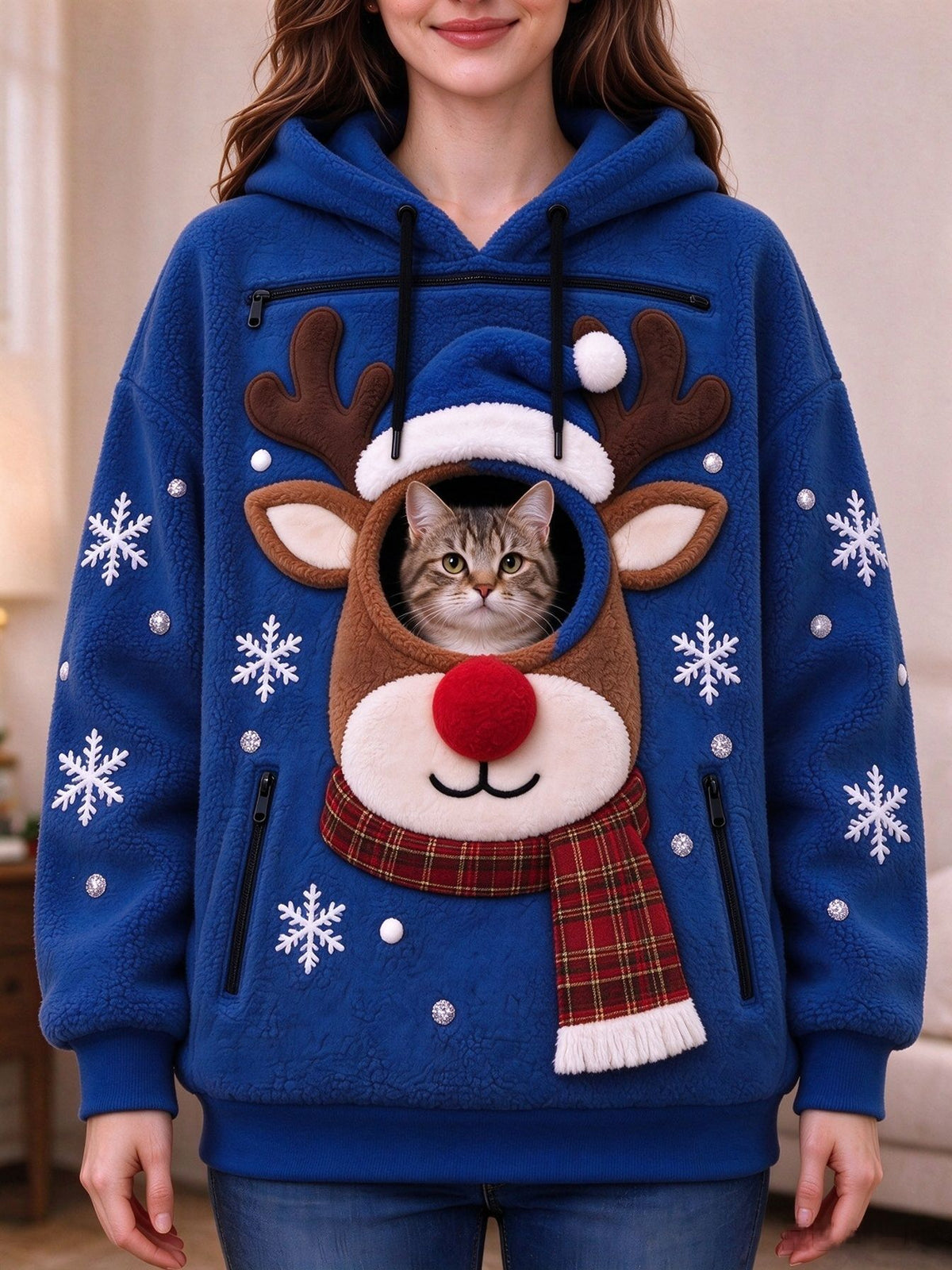 Christmas Hooded Fleece Sweatshirt