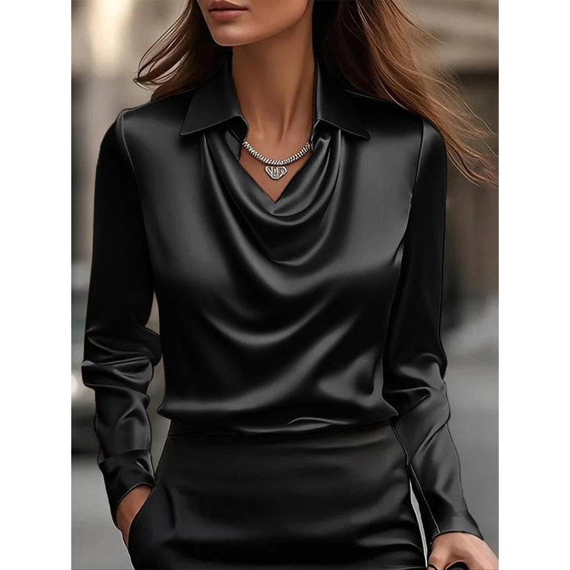 Women Elegant Commute Shirt Office Casual Blouse