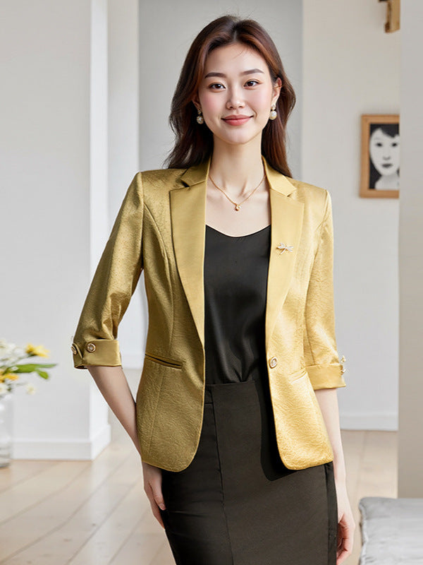 Acetate Satin Slim Fit Blazer