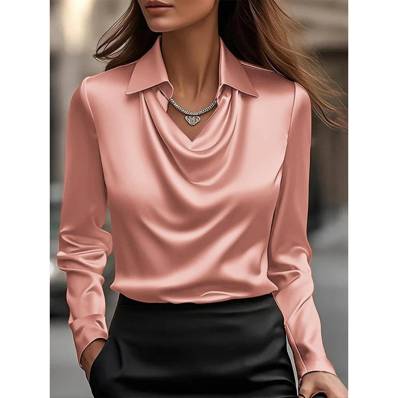 Women Elegant Commute Shirt Office Casual Blouse