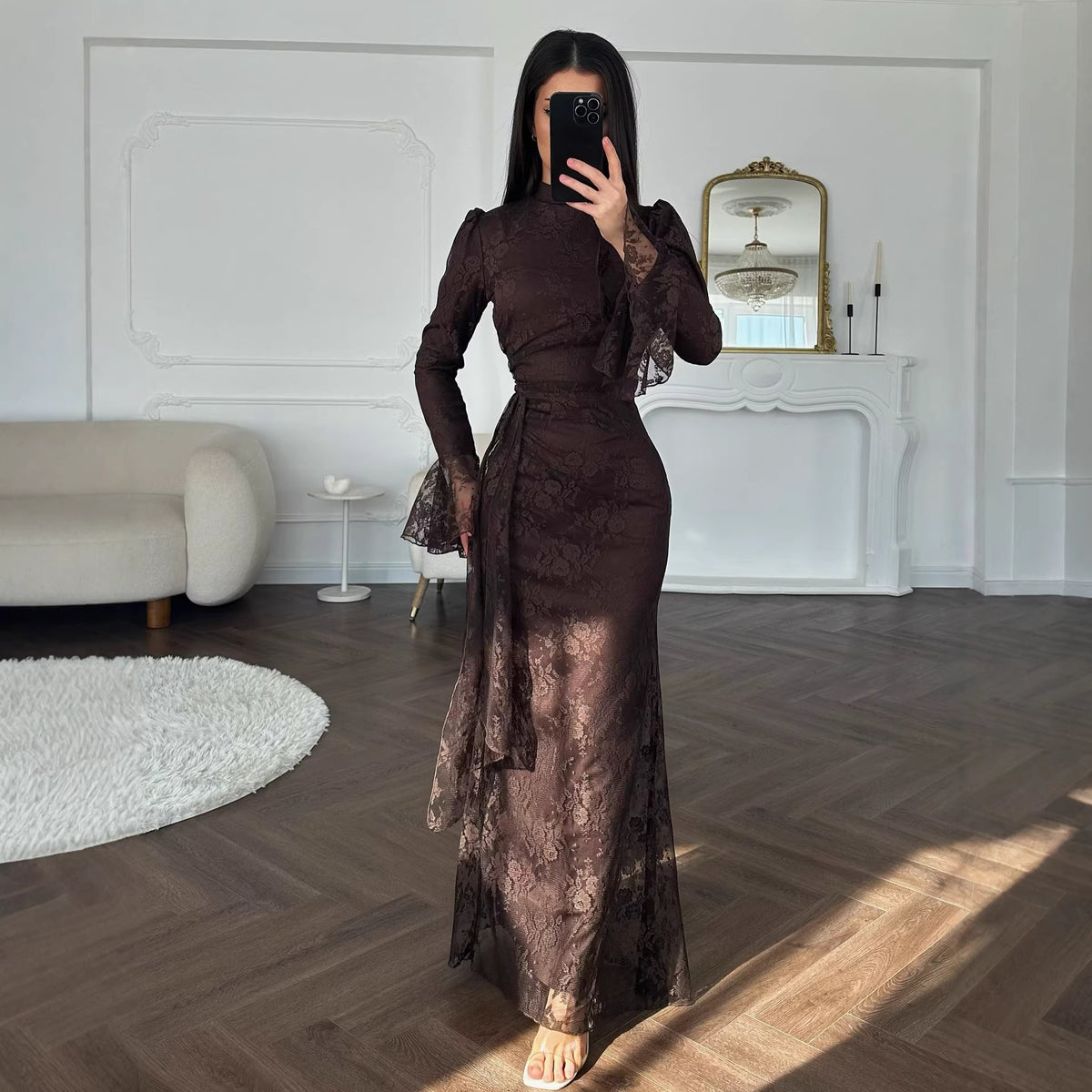 Elegant Lace Bodycon Evening Dress