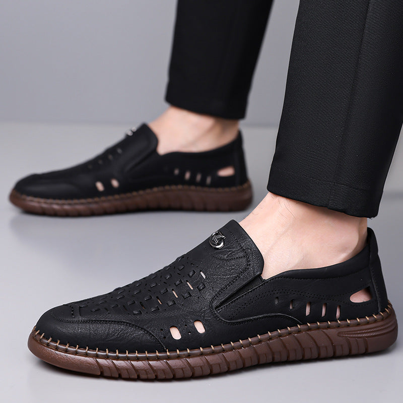 Men's Breathable Woven Leather Sandals