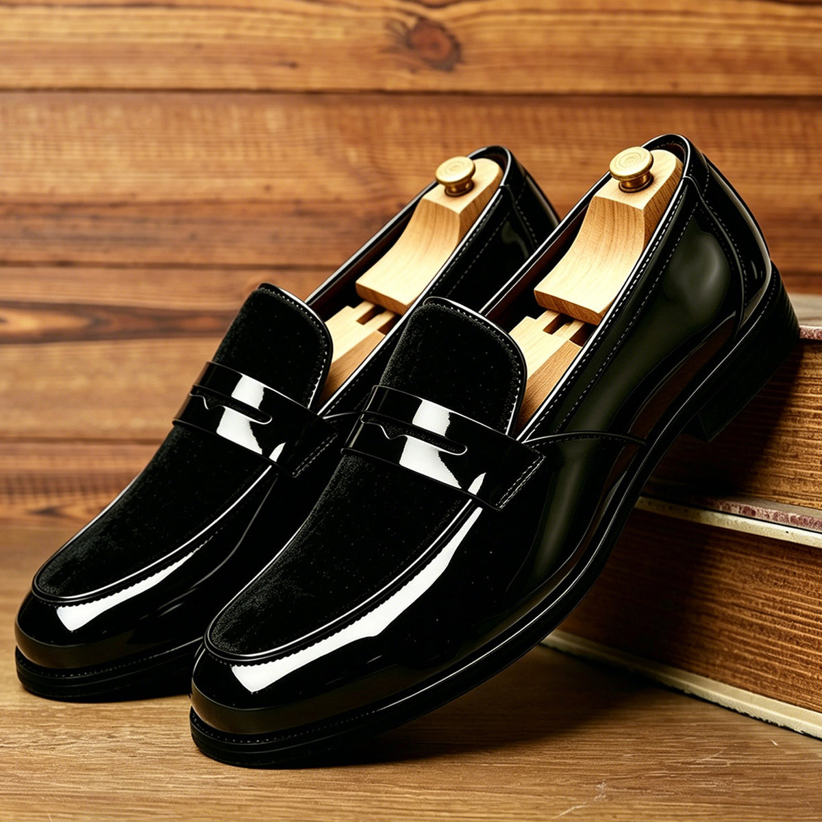 Mens Slip On Loafers Business Casual Leather Shoes