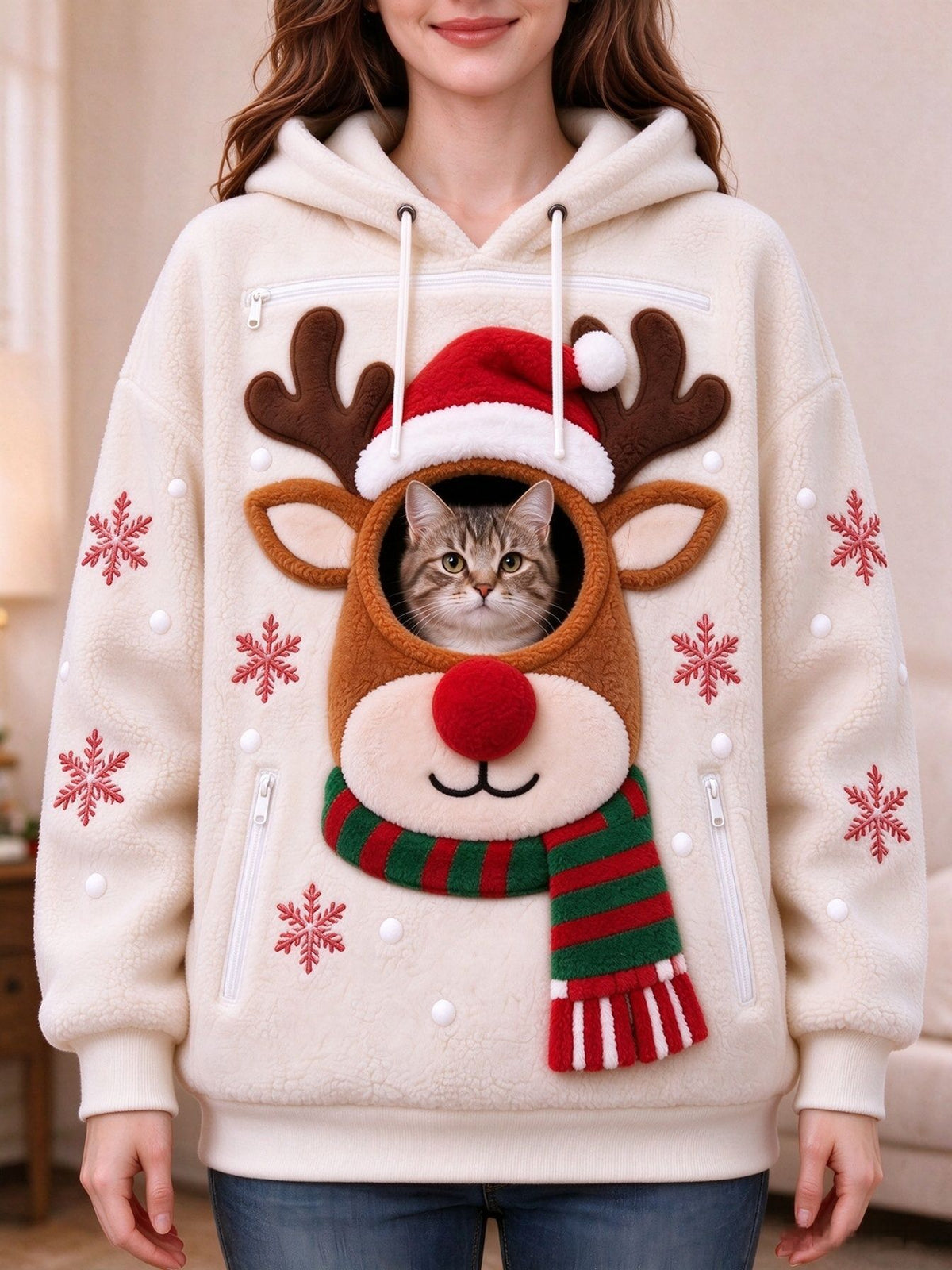 Christmas Hooded Fleece Sweatshirt