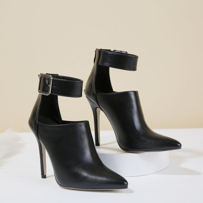 Women Pointed Toe Stiletto Heel Buckle Strap Sandals