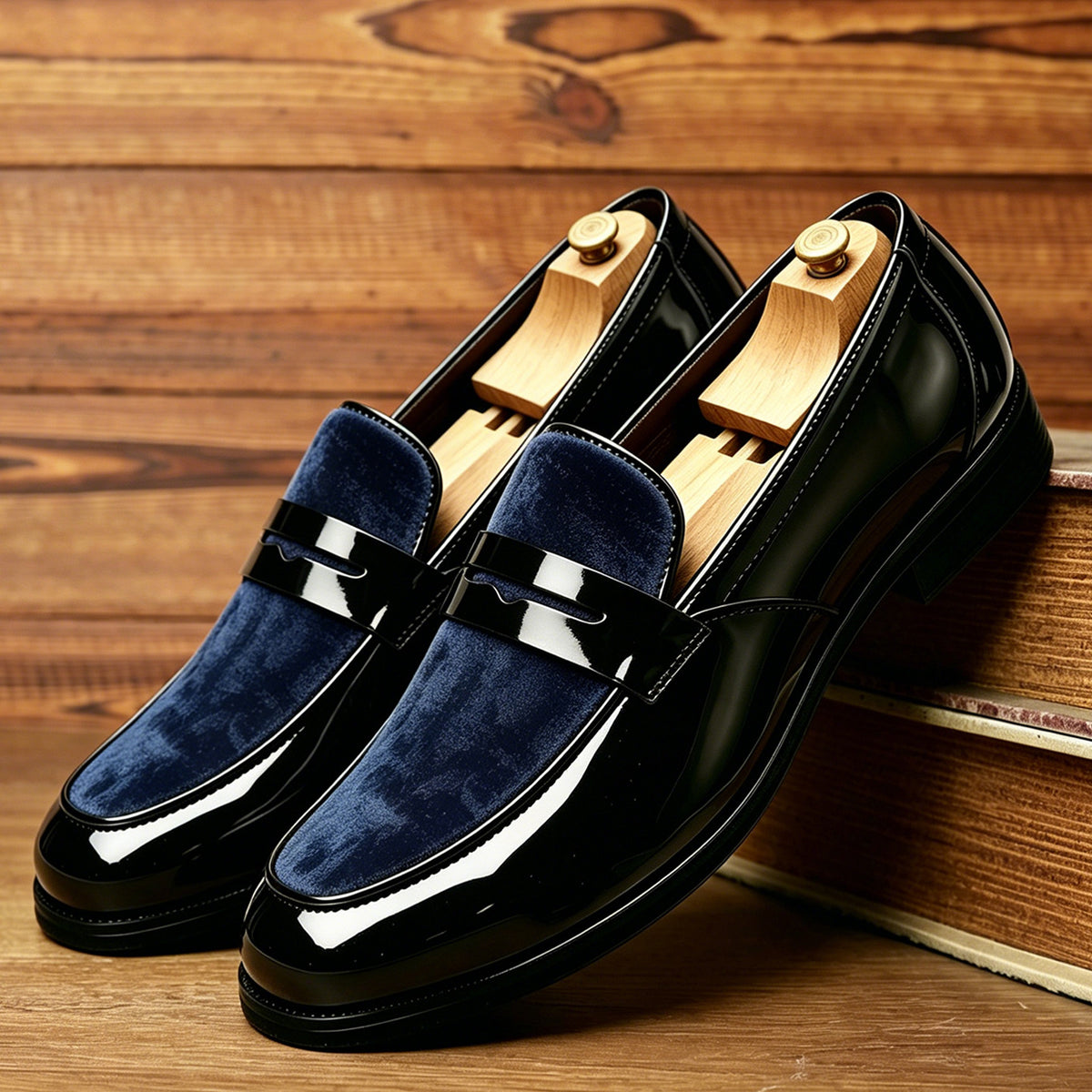 Mens Slip On Loafers Business Casual Leather Shoes