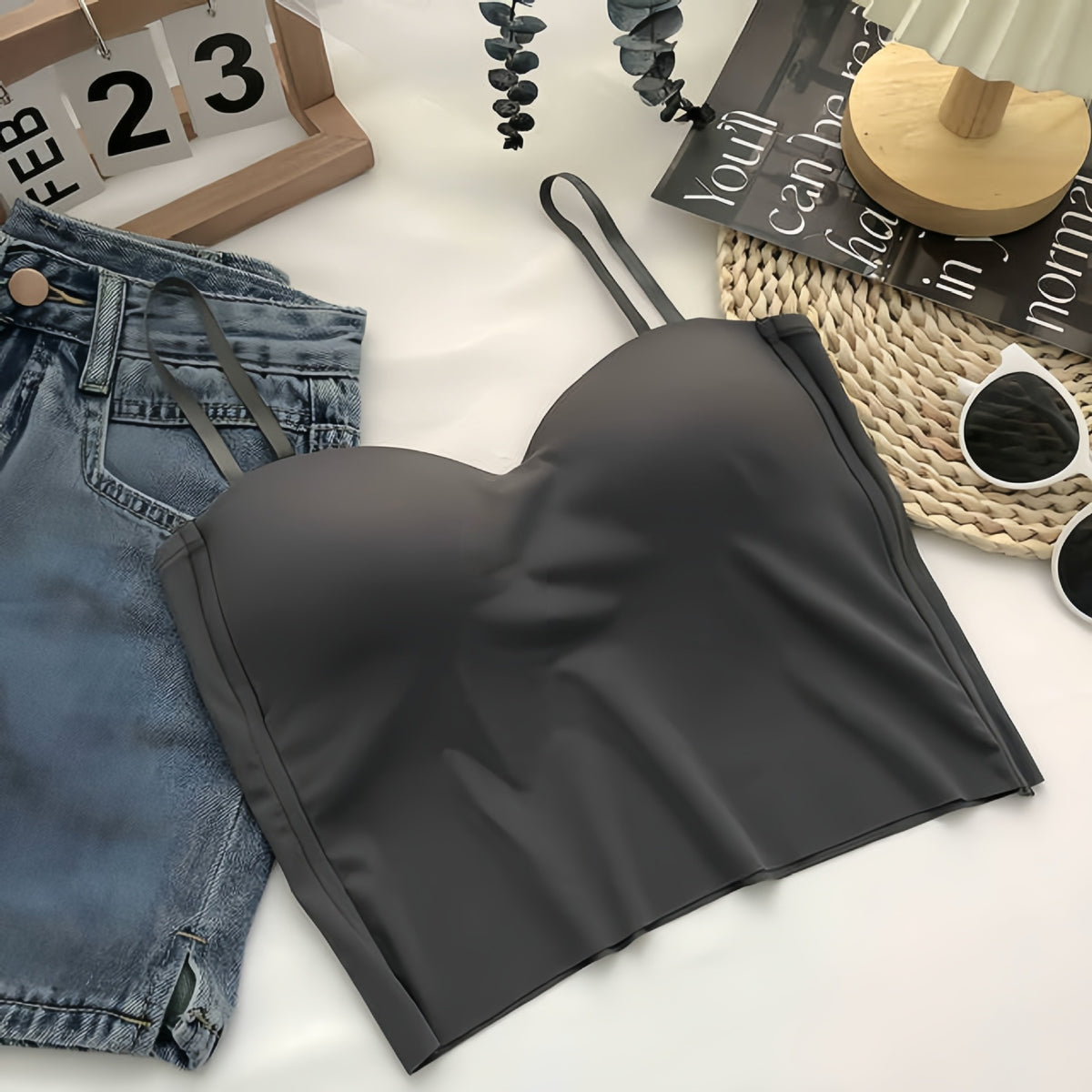 Adjustable Strap Camisole with Built-in Padding