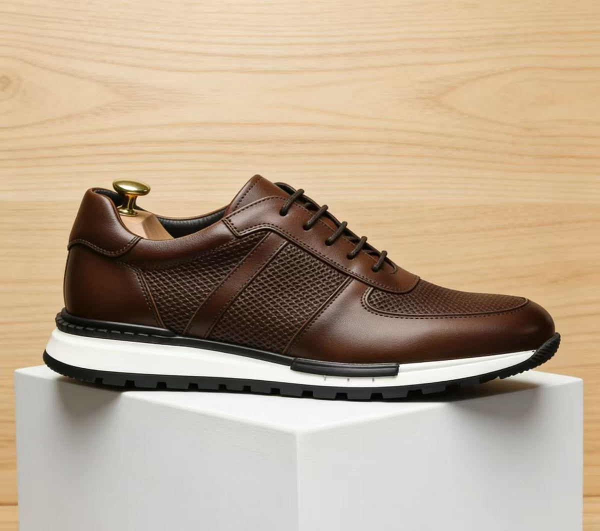 Men's genuine leather breathable, lightweight, slip-resistant business casual shoes