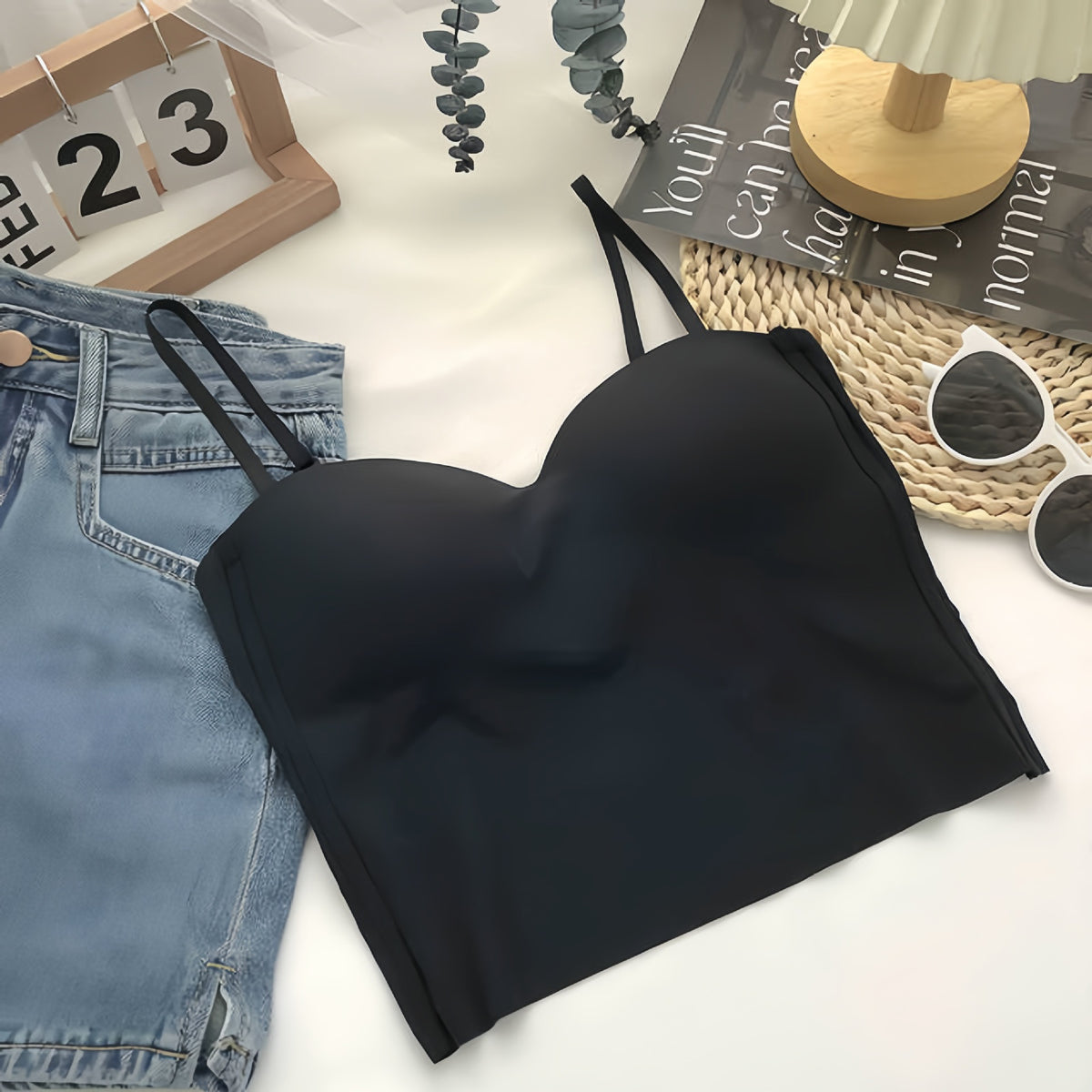 Adjustable Strap Camisole with Built-in Padding