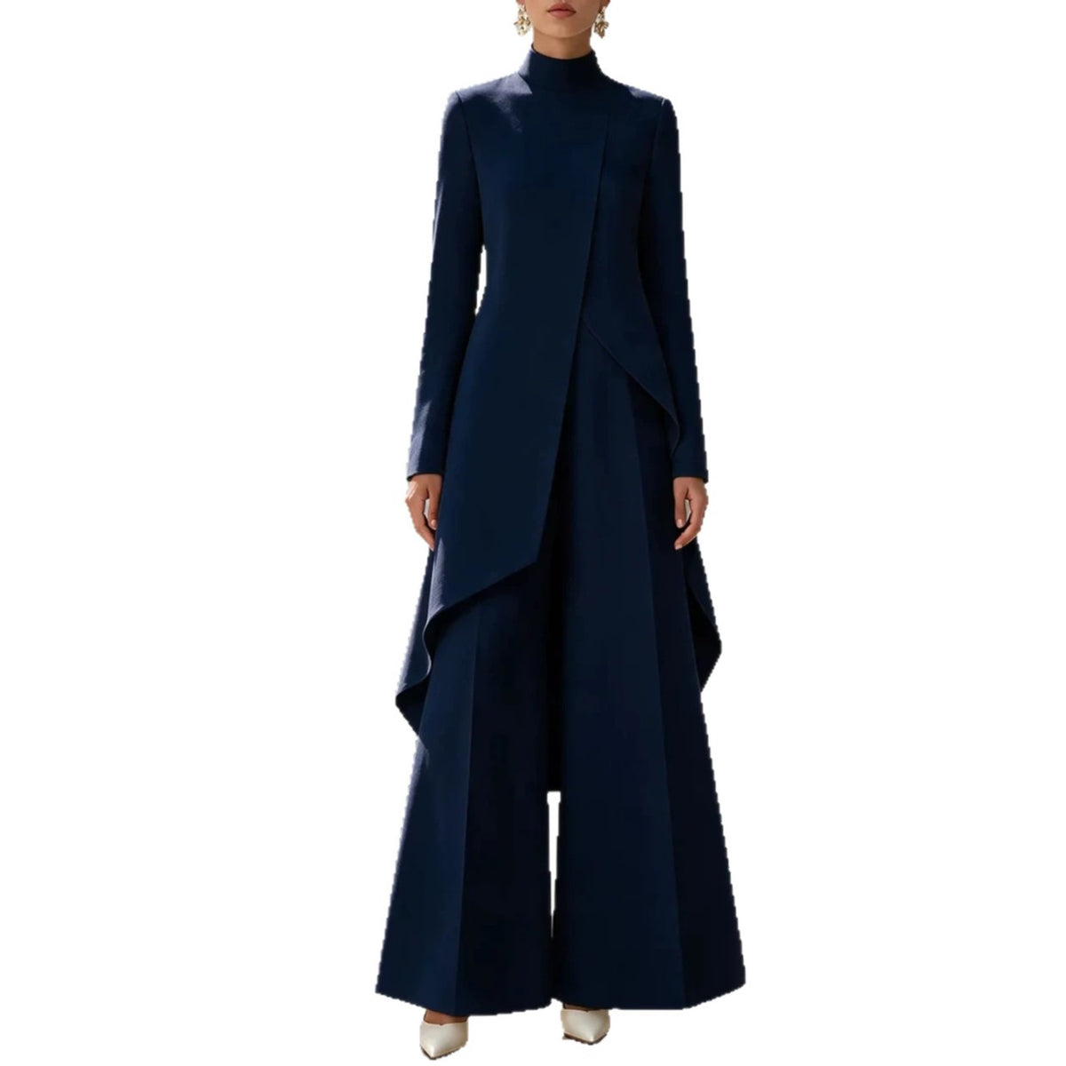 Womens Layered Wide-Leg Pants Set