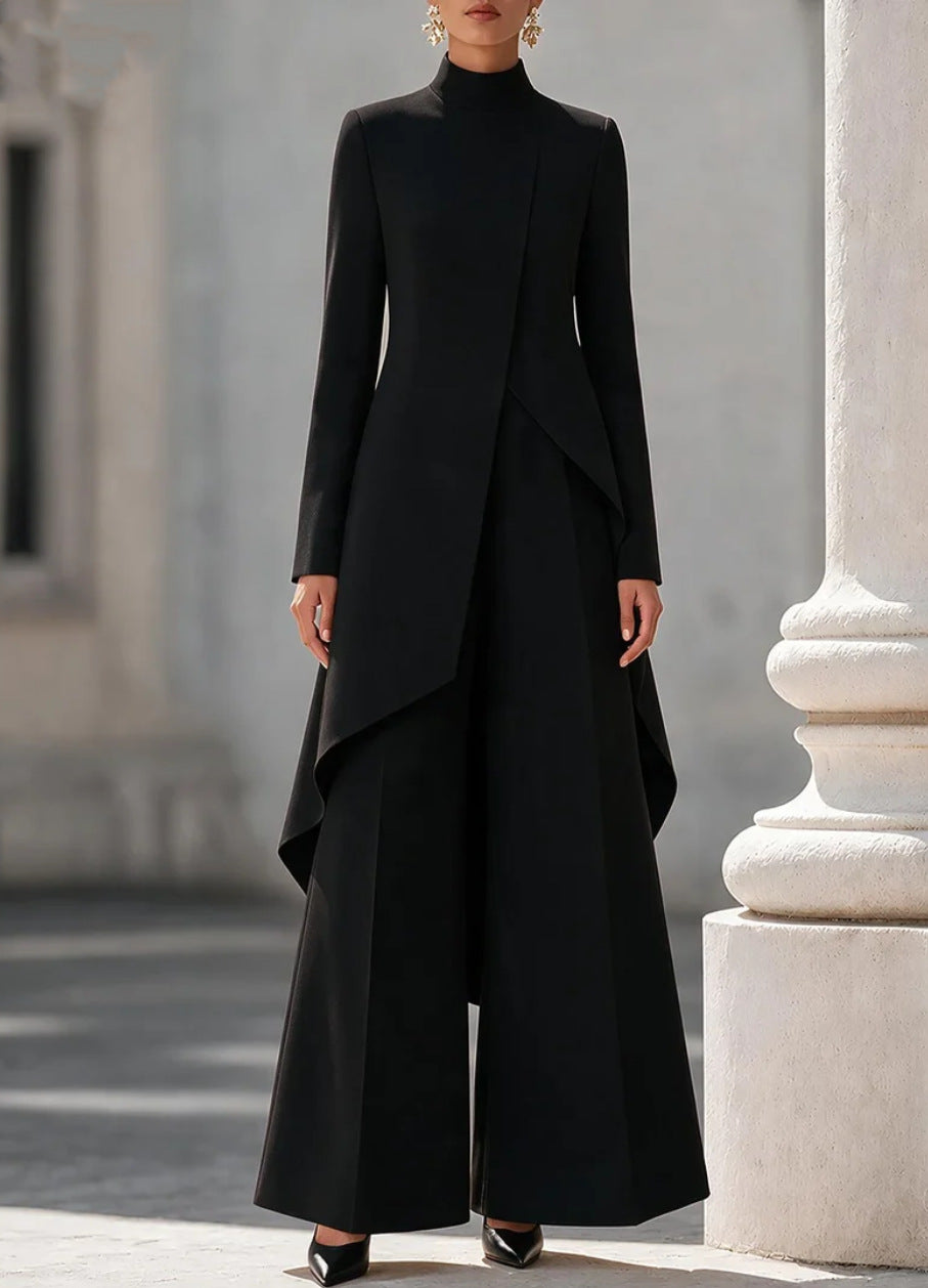 Womens Layered Wide-Leg Pants Set