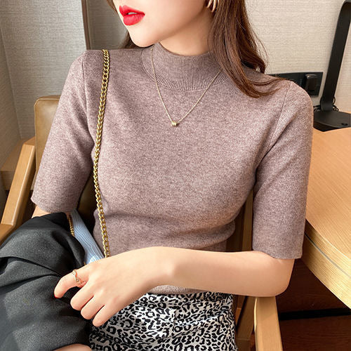 Inner layer of the top is a thin knitted sweater.