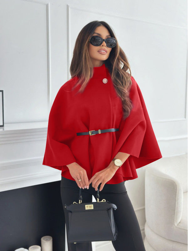 Women's Elegant Wool Cape Coat