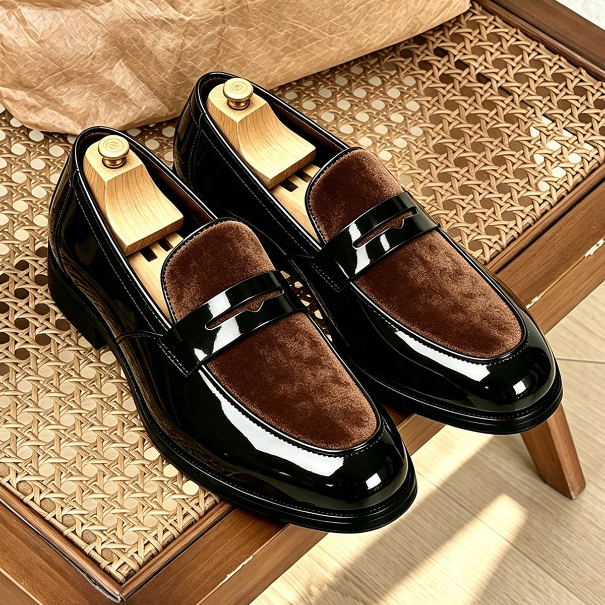 Mens Slip On Loafers Business Casual Leather Shoes