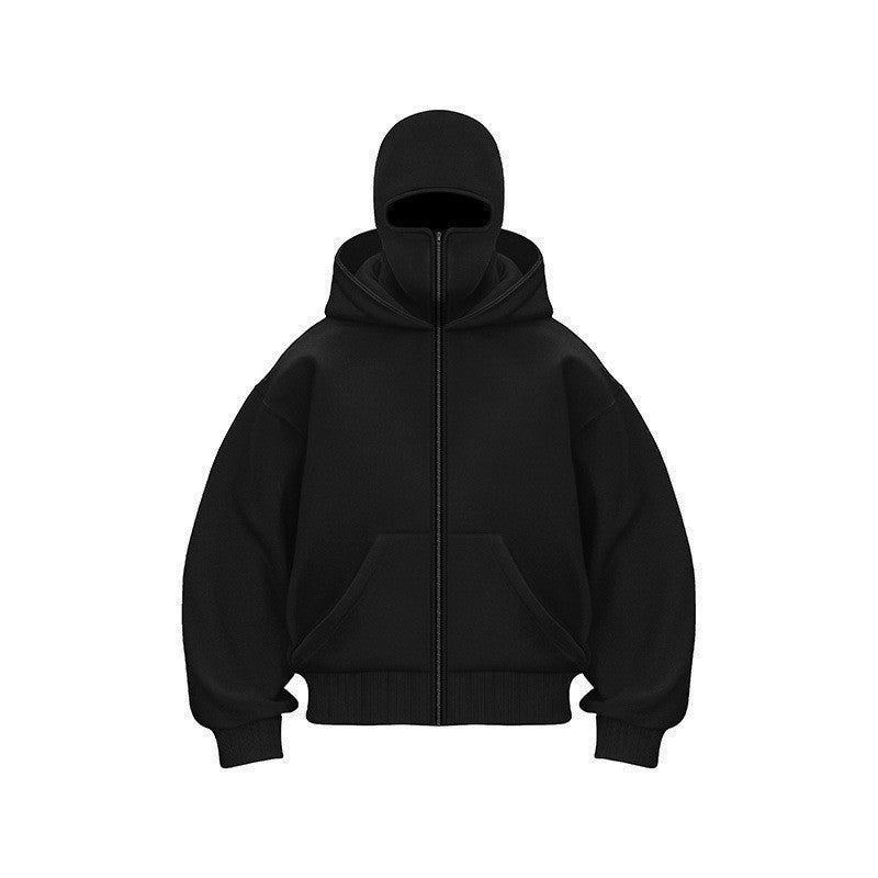 Double Hooded Fleece Zippered Sweatshirt