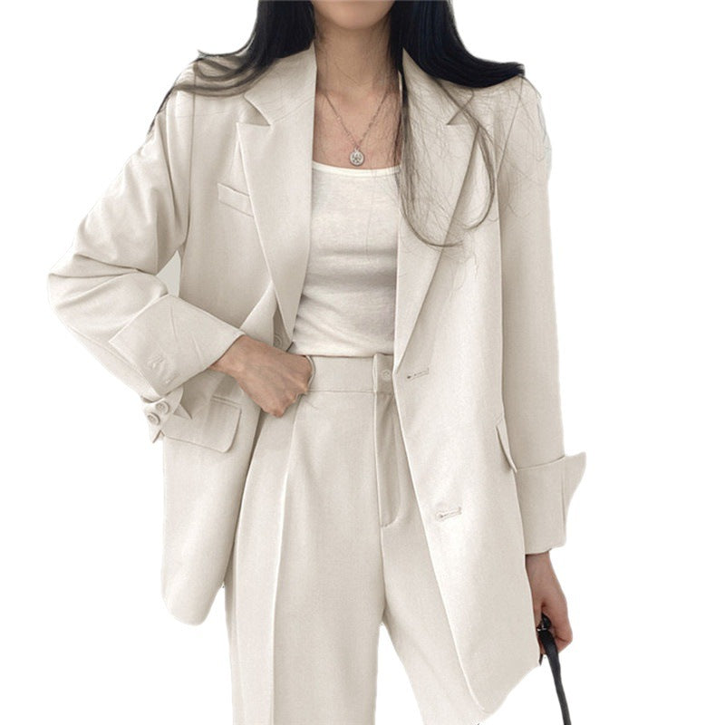 Women Slim Fit Solid Color Suit Set