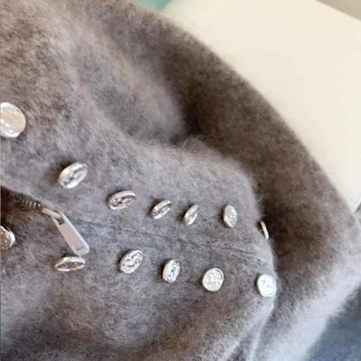Women's Double-Breasted Stand-Up Collar Knitwear