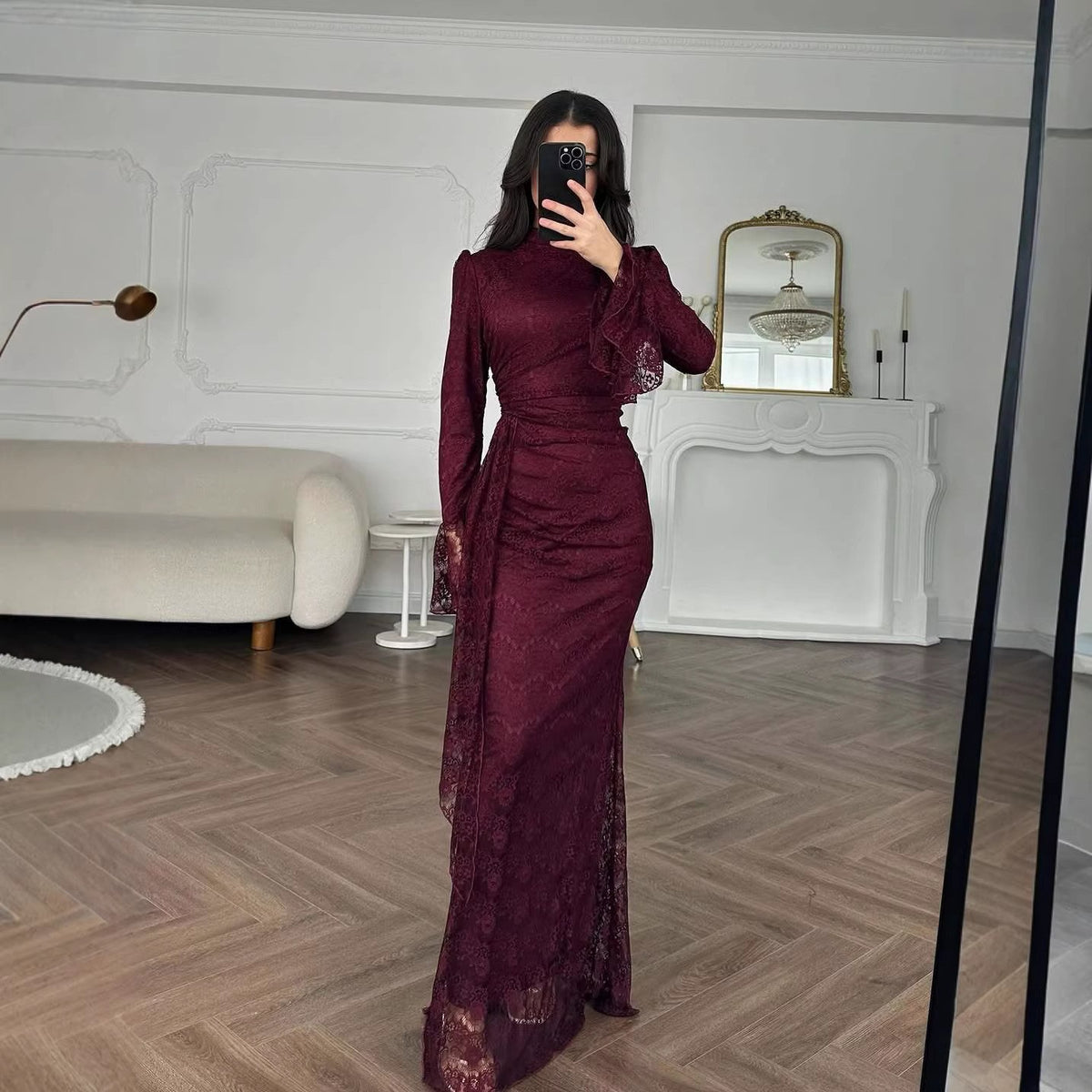 Elegant Lace Bodycon Evening Dress