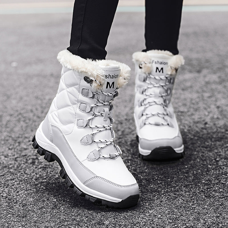 Womens Snow Boots Winter Warm MidTop Outdoor Boots with Faux Fur Lining