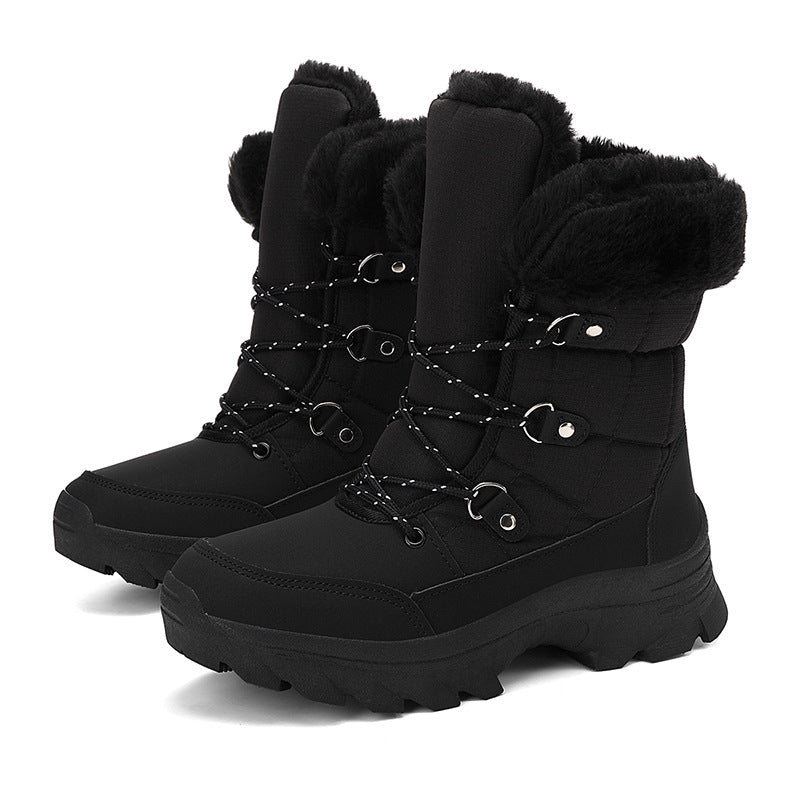 Womens Snow Boots Winter Warm MidTop Outdoor Boots with Faux Fur Lining