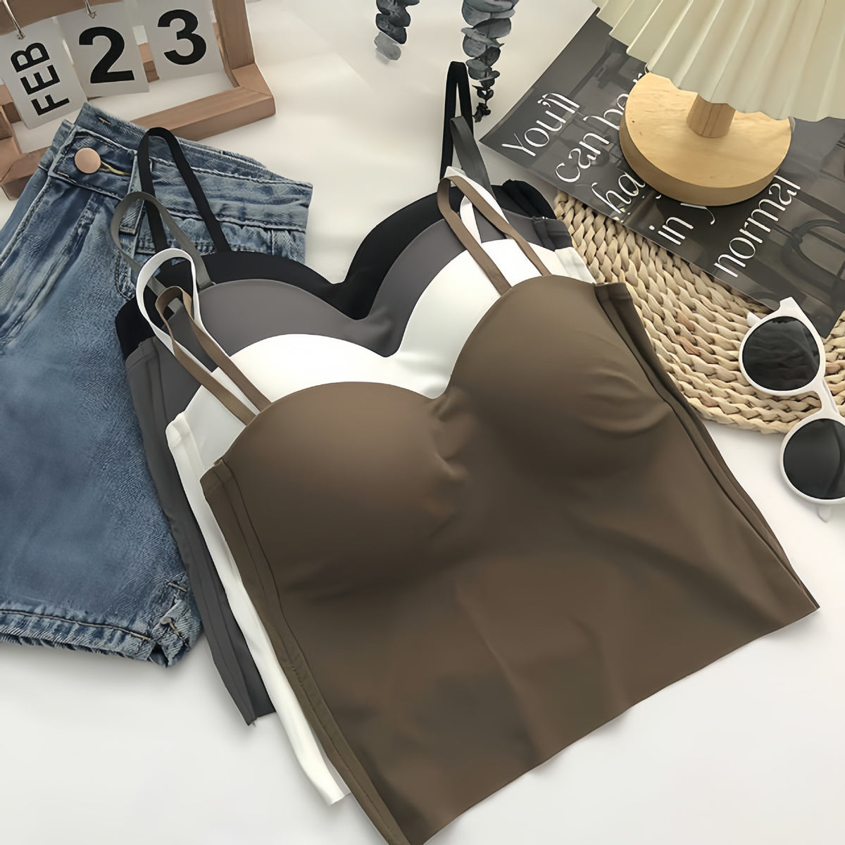 Adjustable Strap Camisole with Built-in Padding