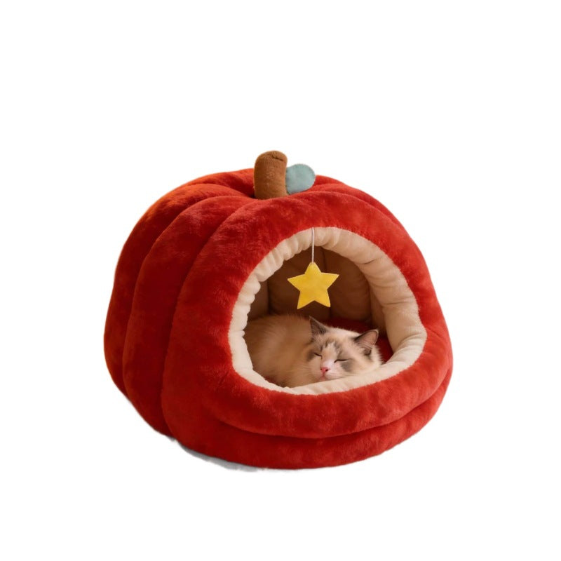 Plush Semi-Enclosed Pet Bed