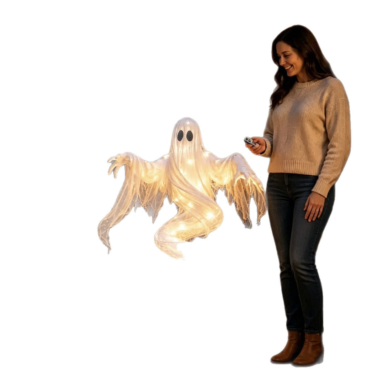 Cross-border new product: Swirling Ghost Pumpkin Yard Lamp