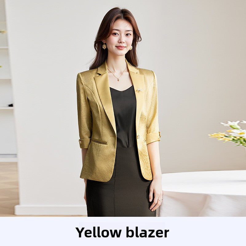 Acetate Satin Slim Fit Blazer