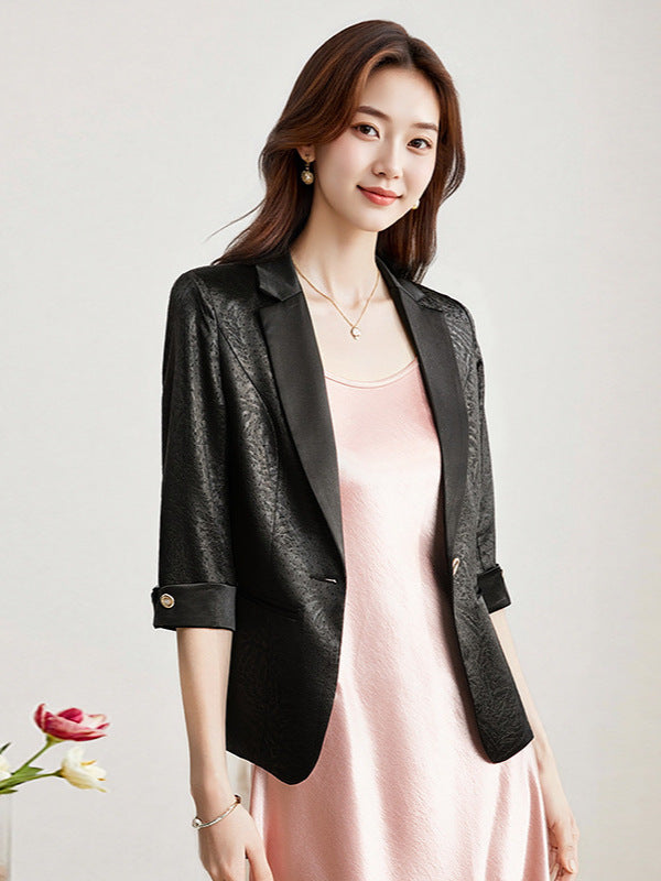 Acetate Satin Slim Fit Blazer