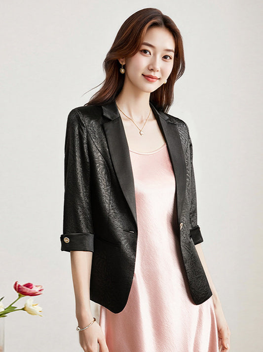 Acetate Satin Slim Fit Blazer