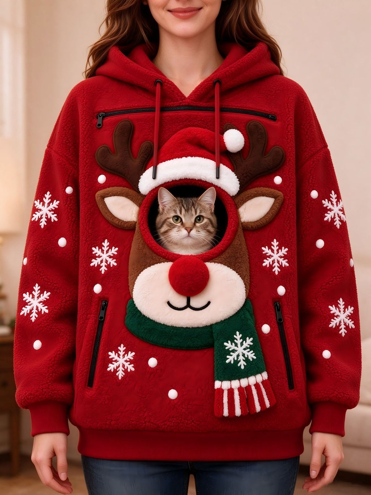 Christmas Hooded Fleece Sweatshirt