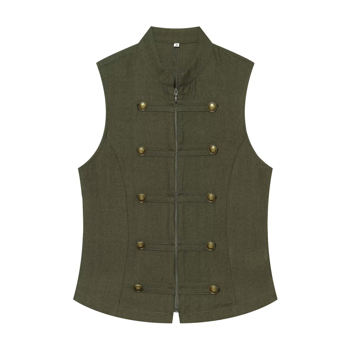 Sleeveless Double-Breasted Shirt